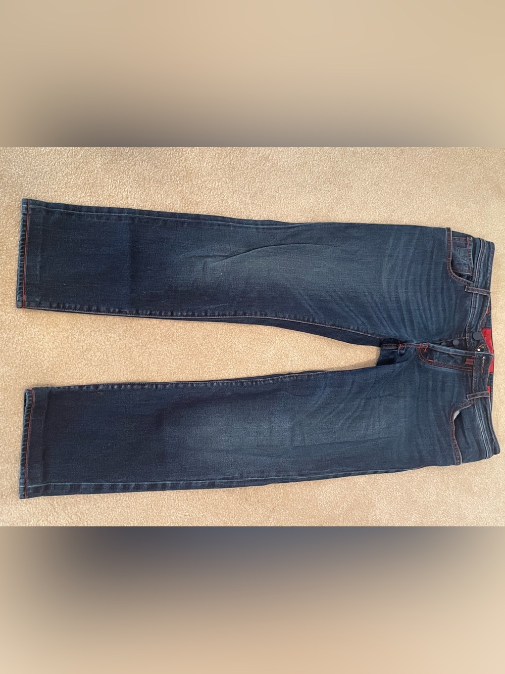 Jacob Cohën Luxury Italian Denim Jeans 34x36 Dark Wash Red Stitching